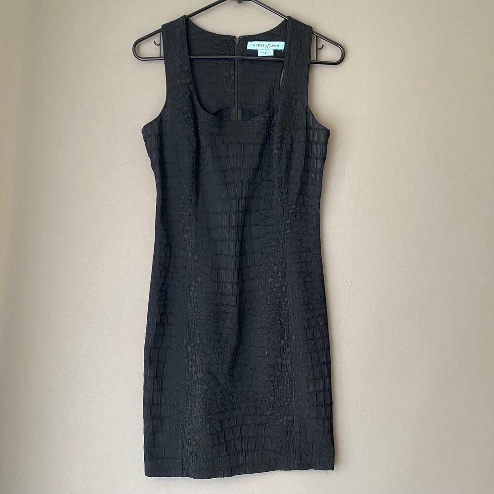 Guess by Marciano MobWife Office Siren‎ Textured Sleeveless Sheath Dress S Black